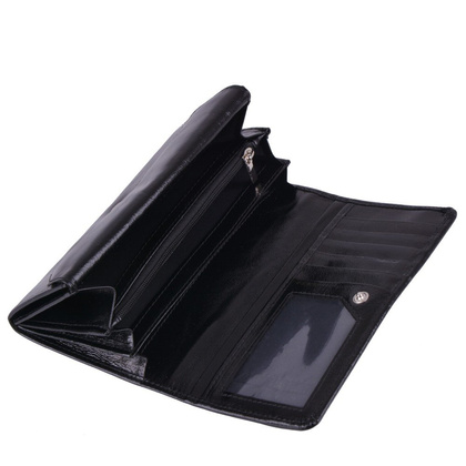 Portfel damski skórzany KEMER Swarovski Elements SV270 Czarny  - min. zamówienie 20 / 50 / 100 szt.