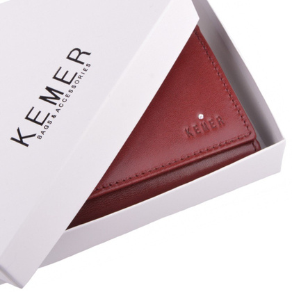 Portfel damski skórzany KEMER D10 Bordowy - min. zamówienie 20 / 50 / 100 szt.