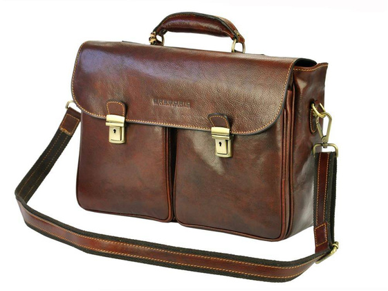 Teczka męska skórzana KEMER ART.2 Brązowa