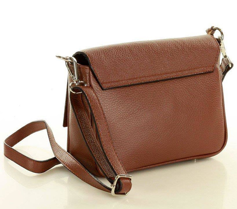 MARCO MAZZINI Torebka skórzana przez ramię crossbody classic flap brąz - min. zamówienie 20 / 50 / 100 szt.