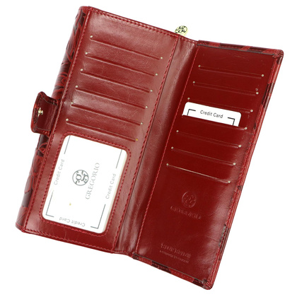 Duży portfel damski, skóra naturalna