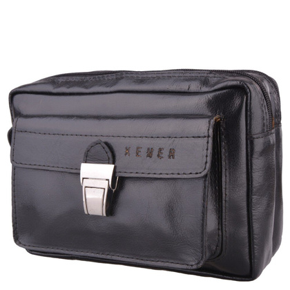 Saszetka skórzana KEMER SCH1107 Czarna - min. zamówienie 20 / 50 / 100 szt.