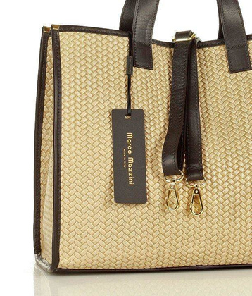 Torba damska skórzany kuferek handbag - MARCO MAZZINI beż cappuccino - min. zamówienie 20 / 50 / 100 szt.