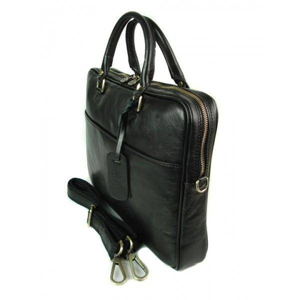 Teczka aktówka , skóra naturalna  Czarna TM52N