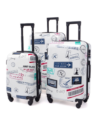 Zestaw 3 walizek KEMER RGL PRINT FIRST CLASS Multikolor