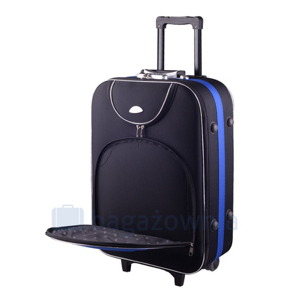 Mała kabinowa walizka PELLUCCI RGL 801 S Czarno Niebieska