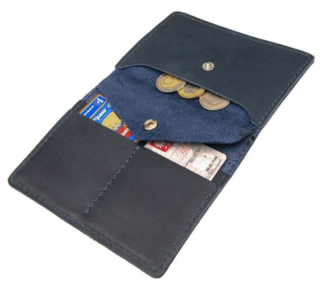 Skórzany portfel slim wallet BRØDRENE SW08 granatowy - min. zamówienie 20 / 50 / 100 szt.