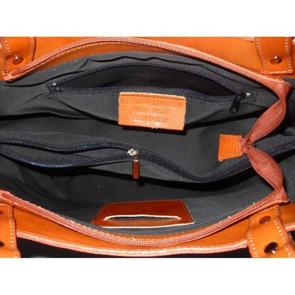 Włoska torebka skórzana na ramię ,Vera Pelle A4,shopper Camel V77C