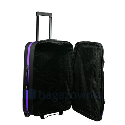 Duża walizka PELLUCCI RGL 652 L Czarna / Fioletowa
