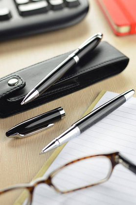 Zestaw piśmienniczy KEMER TEXAS Czarno Srebrny