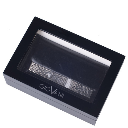 Portfel damski skórzany KEMER Swarovski Elements DV140 Czarny - min. zamówienie 20 / 50 / 100 szt.