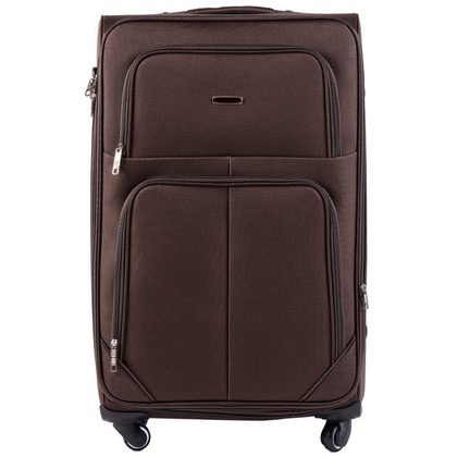 Duża walizka WINGS 214 4K L Brązowa