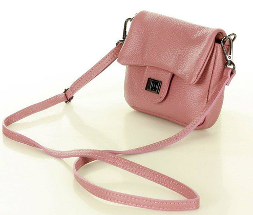 Mini torebka etui na telefon na pasku wizytowa listonoszka phone pouch - MARCO MAZZINI dusty róż - min. zamówienie 20 / 50 / 100 szt.