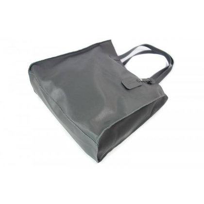 TOREBKA WOREK SHOPPER BAG  GENUINE LEATHER NA RAMIĘ  A4  SZARA  GL46G