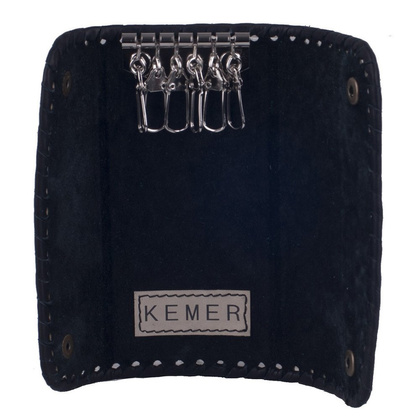 Etui na klucze skórzane KEMER KGK-15 Beżowo czarne - min. zamówienie 20 / 50 / 100 szt.