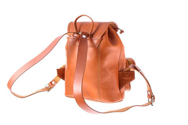 Mały plecak skórzany KEMER VOOC Vintage P2 Beżowy