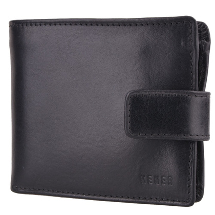Portfel męski skórzany KEMER 005M/J Czarny - min. zamówienie 20 / 50 / 100 szt.