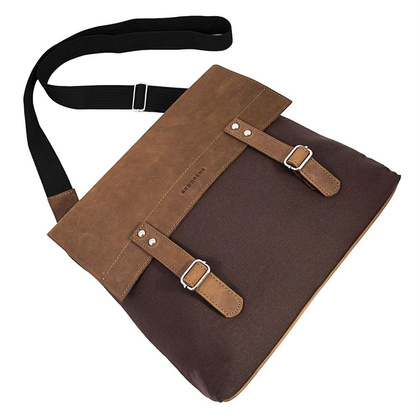 Stylowa torba na ramię z klapą BRØDRENE ML18 brąz + czarny - min. zamówienie 20 / 50 / 100 szt.