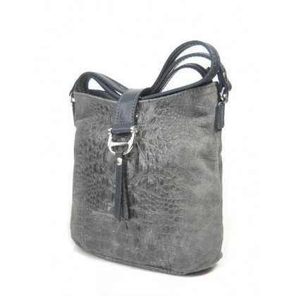 LISTONOSZKA VERA PELLE  SZARA  KROKODYLEK L22G