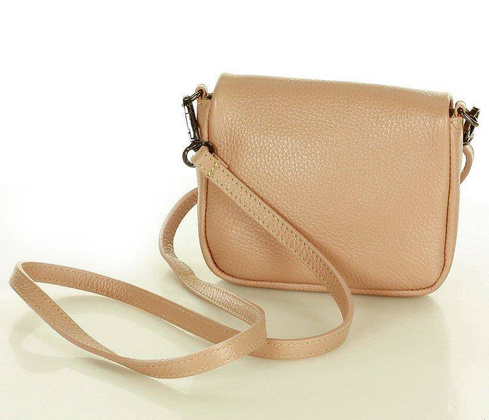 Mini torebka etui na telefon na pasku wizytowa listonoszka phone pouch - MARCO MAZZINI pudrowy róż - min. zamówienie 20 / 50 / 100 szt.