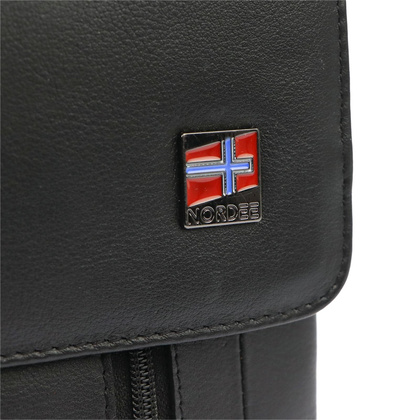 Klasyczna saszetka męska, torba na ramię, skóra naturalna