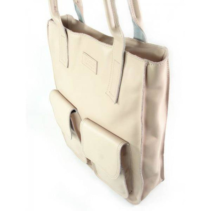 WOREK VERA PELLE KIESZENIE RÓŻ PUDROWY WŁOSKA SKÓRA POJEMNA XXL A4   BY44RR