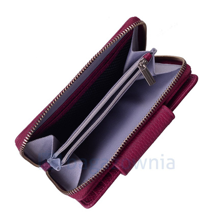 Portfel damski skórzany KEMER D 58 Bakłażan - min. zamówienie 20 / 50 / 100 szt.