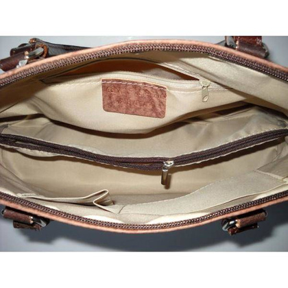 WŁOSKA TOREBKA KUFEREK HIT A4 CIENIOWANA BRĄZOWA TK320MC