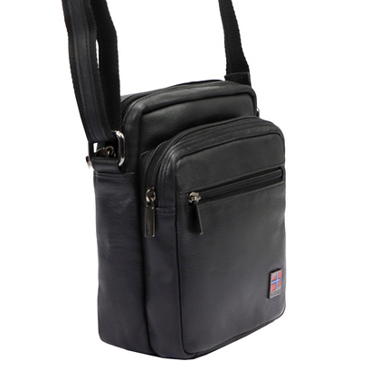 Klasyczna saszetka męska z naturalnej skóry licowej 