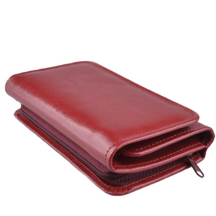 Portfel damski skórzany KEMER P14 Bordowy  - min. zamówienie 20 / 50 / 100 szt.