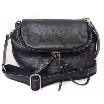 Listonoszka ,chlebak ,nerka Vera Pelle  szeroki pasek ,pojemna A5 Czarna  VP591N