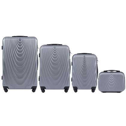 Zestaw 3 walizek + Kuferek WINGS 304 Silver