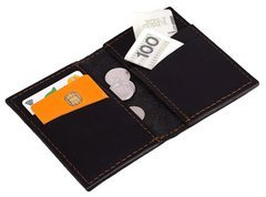 Czarny skórzany portfel slim wallet BRØDRENE SW03 - min. zamówienie 20 / 50 / 100 szt.