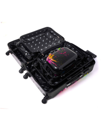 Zestaw 3 walizek + Kuferek KEMER RGL PRINT LOVES Biały