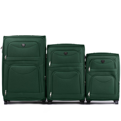Zestaw 3 walizek WINGS 6802 Dark Green