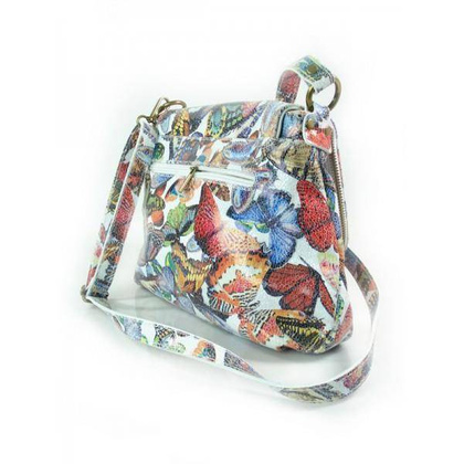 LISTONOSZKA  A5  VERA PELLE  SKÓRZANA TOREBKA CHLEBAK MOTYLE  VP1017M