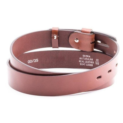 Pasek męski skórzany KEMER SOLIER SB11 Ciemny Brąz - min. zamówienie 20 / 50 / 100 szt.