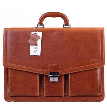 Teczka męska skórzana KEMER B 621/J Jasny Brąz