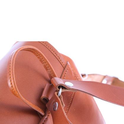 Mały plecak skórzany KEMER VOOC Vintage P2 Beżowy