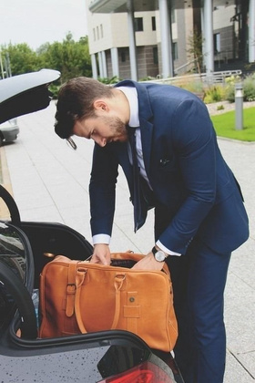 Torba podróżna skórzana KEMER SOLIER Hamilton Czarna - min. zamówienie 20 / 50 / 100 szt.