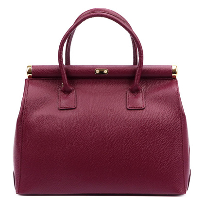 Klasyczna torebka miejska z naturalnej, miękkiej skóry licowej