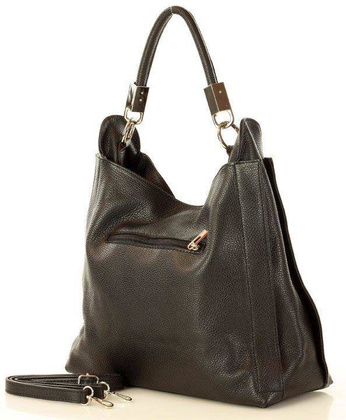 MARCO MAZZINI  Miejska torebka skórzana vera pelle classico czarna - min. zamówienie 20 / 50 / 100 szt.