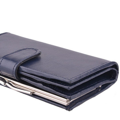 Portfel damski skórzany KEMER P13 Granatowy - min. zamówienie 20 / 50 / 100 szt.