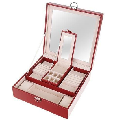 Kuferek na biżuterię - bordowy  KEMER  Beautylushh