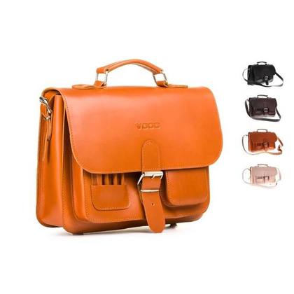 Uniwersalna teczka skóra 3w1 KEMER VOOC Vintage P13 koniak