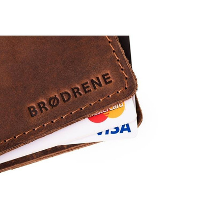 Jasno brązowy cienki portfel slim wallet BRØDRENE SW02 - min. zamówienie 20 / 50 / 100 szt.