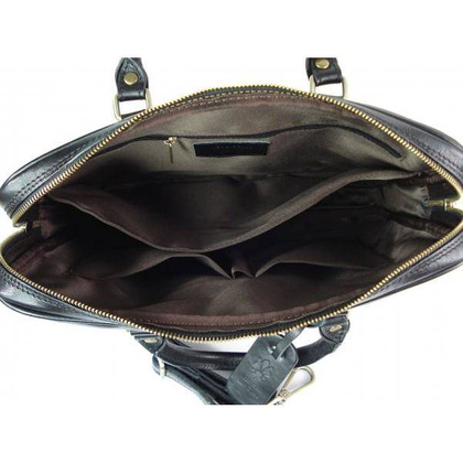 Teczka aktówka , skóra naturalna  Czarna TM52N