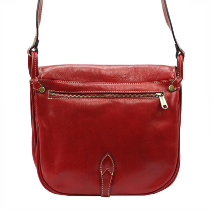 Skórzana torebka, listonoszka 8863 czerwona