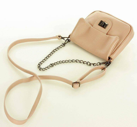 Mini torebka etui na telefon na pasku wizytowa listonoszka phone pouch - MARCO MAZZINI pudrowy róż - min. zamówienie 20 / 50 / 100 szt.