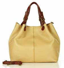 Torba skórzana klasyczny shopper bag - MARCO MAZZINI karmelowy beż - min. zamówienie 20 / 50 / 100 szt.